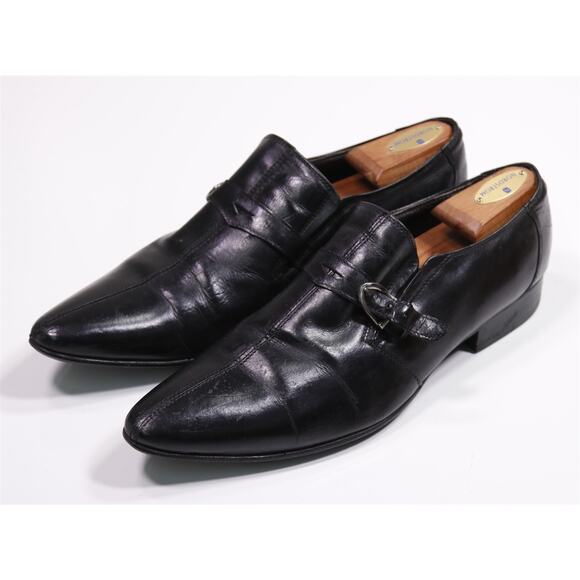 JM Weston Black Leather Point Toe Buckle Dress Shoes Eu 45 - US 12 - Picture 2 of 11